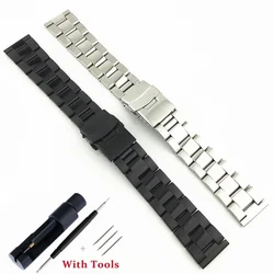 18mm 20mm 22mm 24mm 26mm 28mm Solid Stainless Steel Watch Strap Metal Folding Clasp for Universal Watch Band Accessories