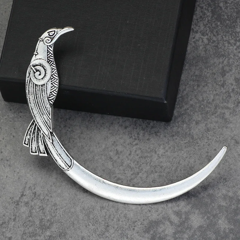 1 قطعة تصميم المتخصصة الهلال على شكل الطيور تصميم جوفاء المرأة سبيكة مشبك شعر مبالغ فيه شخصية لعب الأدوار أغطية الرأس الطرف #4