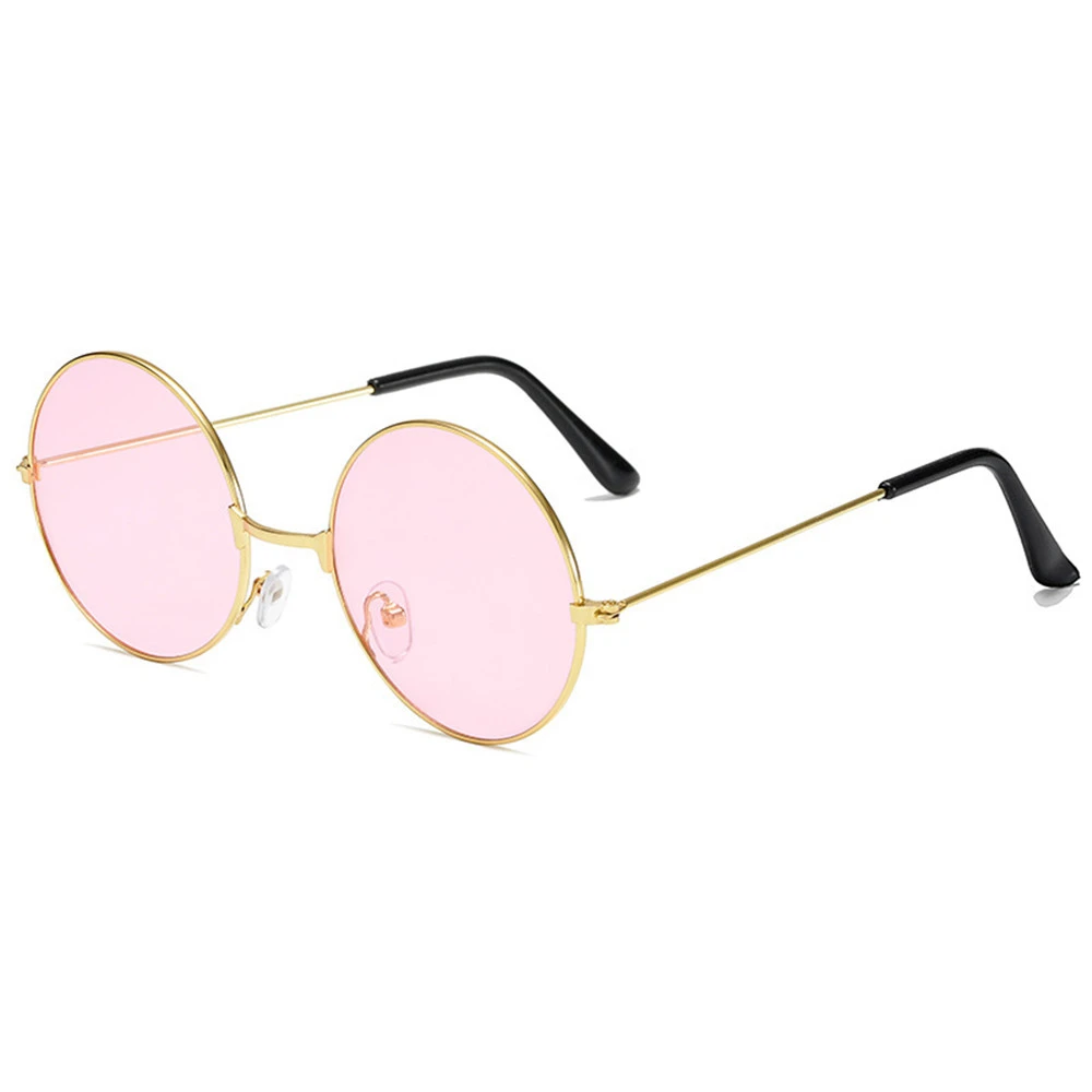 Lunettes de soleil rétro Hiphelicopter pour hommes et femmes, lunettes de soleil rondes, monture en métal, mode, petit cercle, fête Chang, bonbons, lentille de document