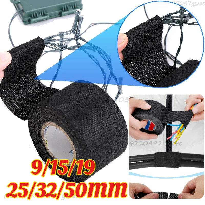 Electrical Insulation Tape High Temperature Wire Harness Cloth Tape Automotive Cable Loom Heatproof Fabric Adhesive Tape
