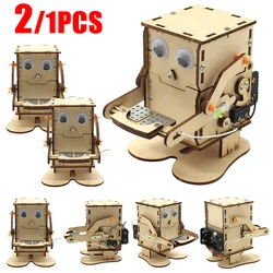 Robot Eating Coin Wood DIY Model Teaching Learning Stem Project Kit for Kid Science Experiment Education Toy Wooden Assemble Kit