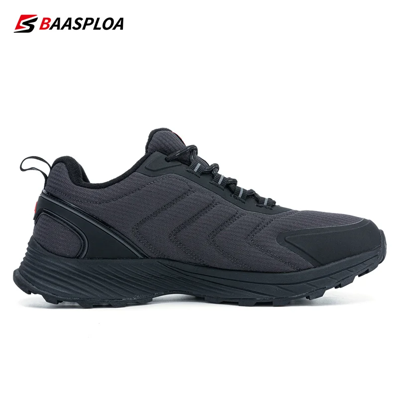 Baasploa New Men Hiking Shoes Outdoor Climbing Waterproof Non-slip Wear-resistant Sneakers For Men Casual Lace-Up Walking Shoes