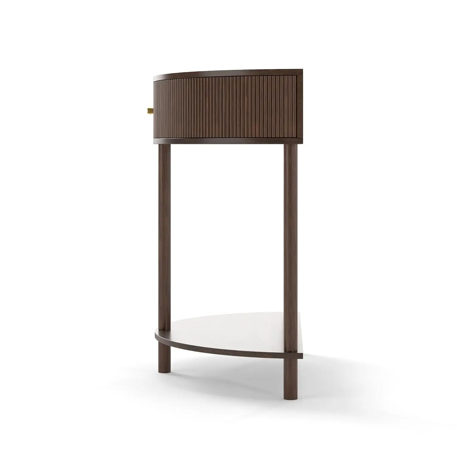 Half Moon Console Table Wave Door 2 Drawers Shelf Entryway  31.5