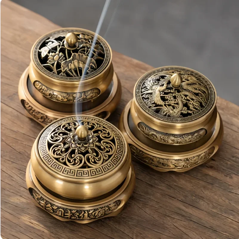 Home Fragrance Vanilla Cashmere - Copper incense burner, Chinese style, light