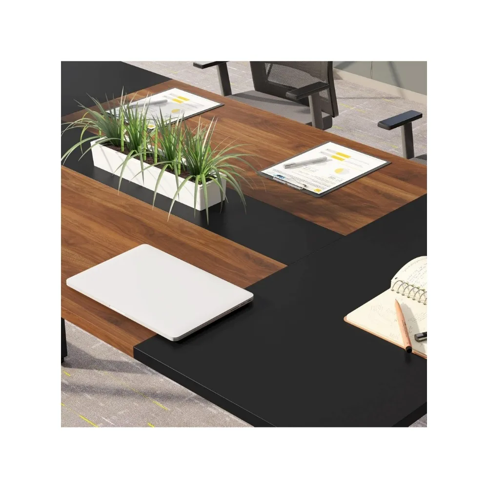 6FT Conference Table, 70.8" Meeting Seminar Table Up, Business Style Large Office Conference Room Table Boardroom Desk