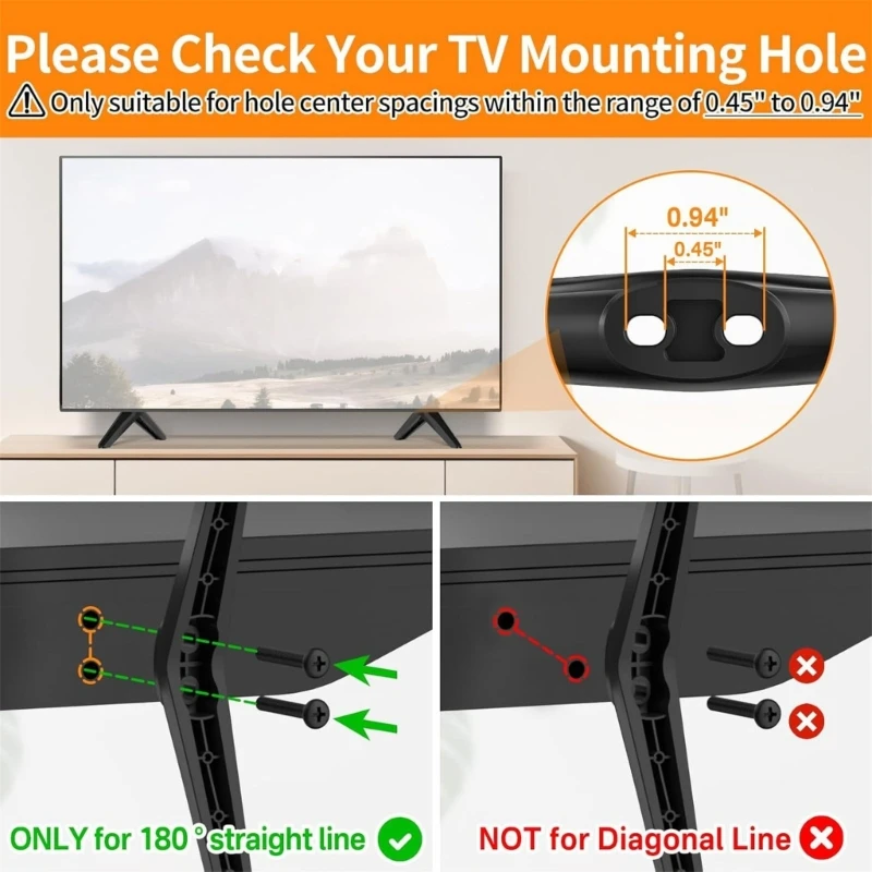 TV-basisstandaard voor TL28/32/40/43/49 65 inch 55s453 flatscreen, eenvoudig te installeren, geen boor TV-vervangingsbasis