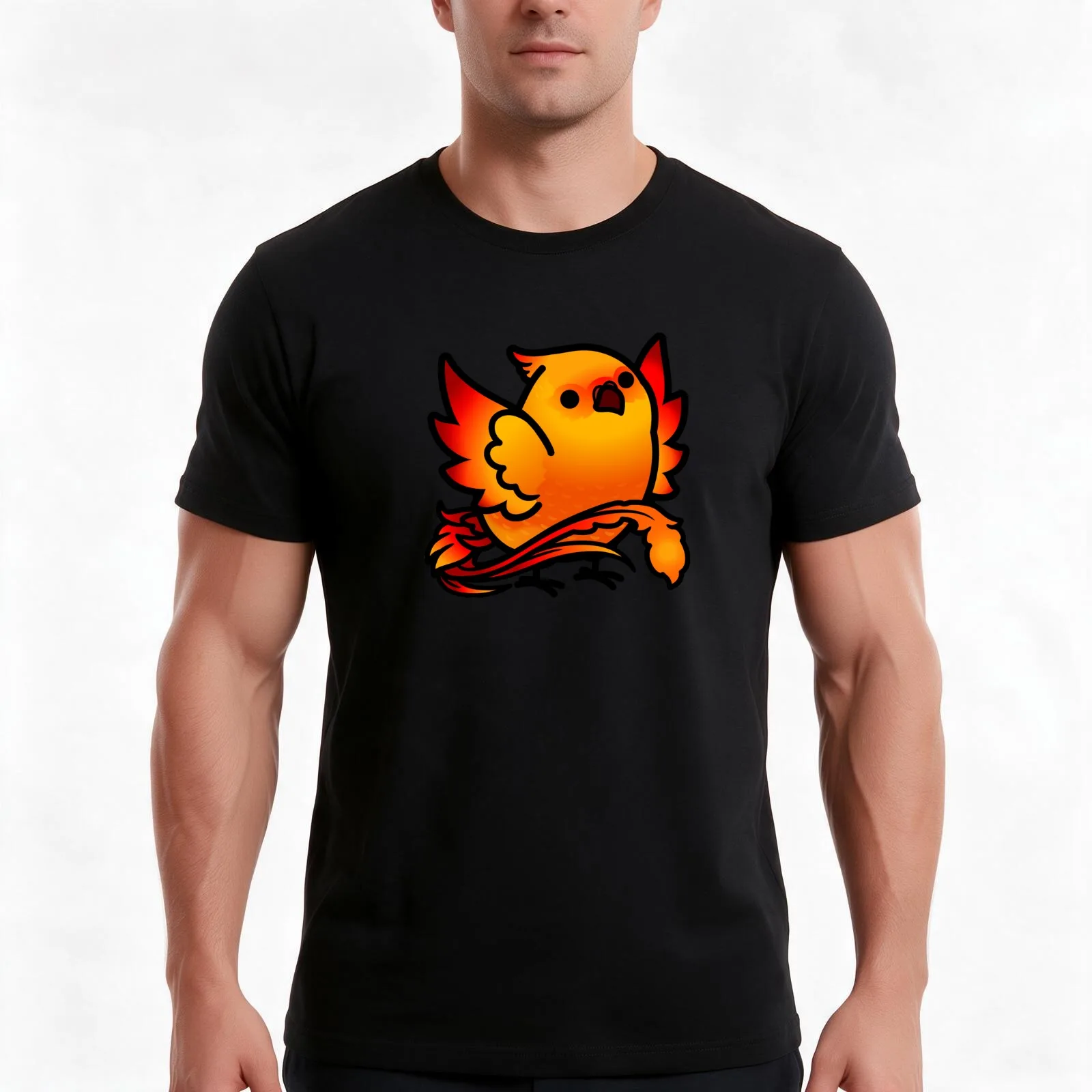 Chubby Phoenix T-Shirt Summer Casual Cotton Tee Oversized Streetwear Tops Vintage Graphic Print Loose Fit Short Sleeve