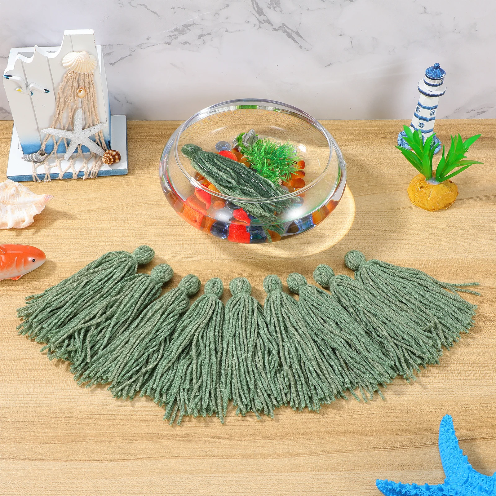 

10Pcs Fish Shrimp Spawning Mops Natural Habitat Simulation Floating Egg Laying Mop Aquarium Breeding Supplies Fry Protection