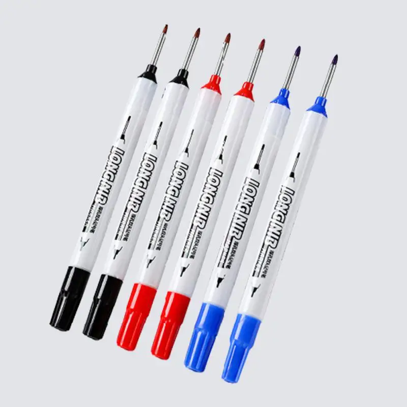 20mm Double-Tip Deep Hole Long Head Nib Markers Woodworking Decoration Permanent Marker Pen Waterproof Metal Pen Red/Black/Blue