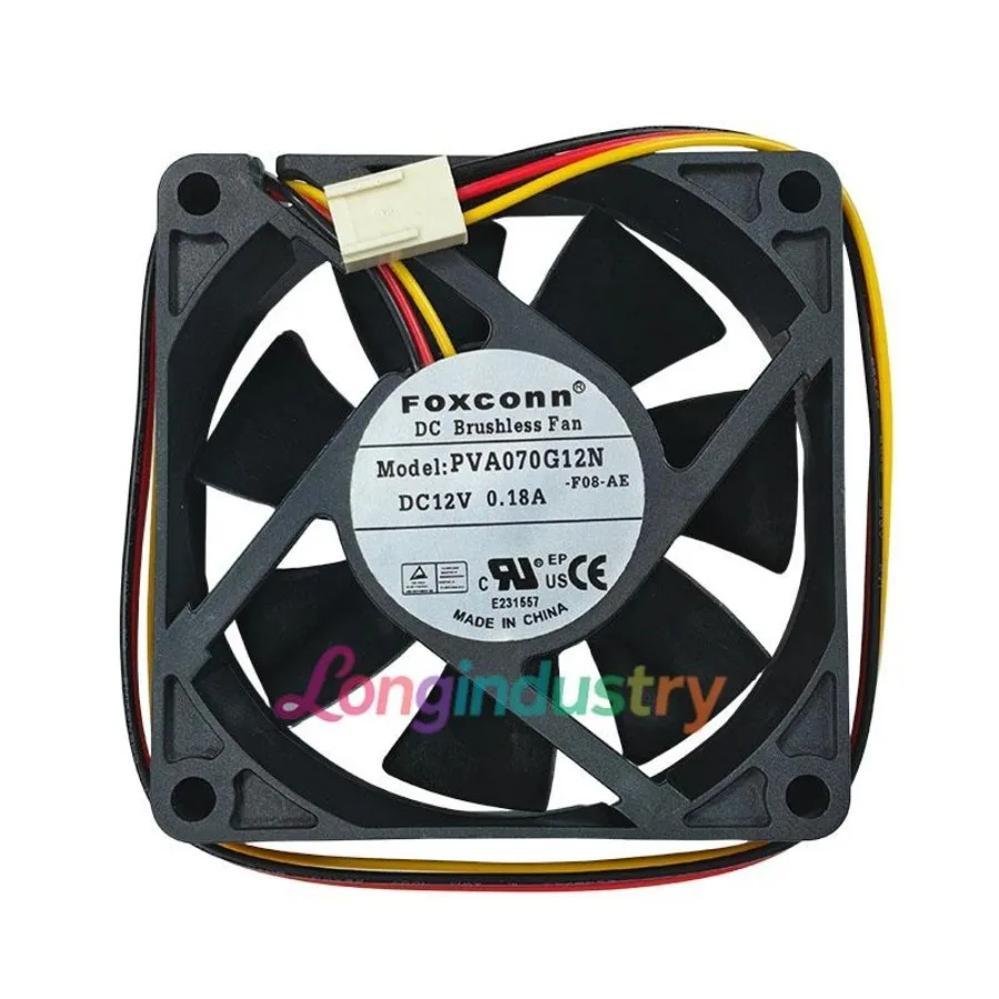 1 Pc. New PVA070G12N Cooling Fan 7025 DC12V 0.18A 7CM 3Pin