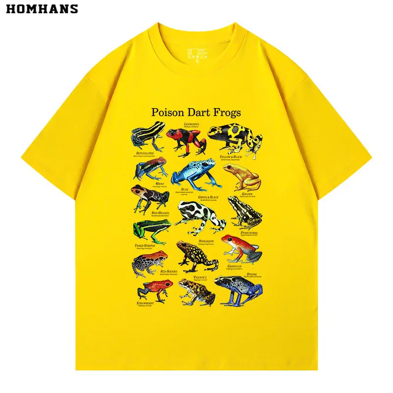 Dart Frog Collection Pure Cotton Printed Short Sleeve Summer Top Fashionable Casual Unisex T-Shirt