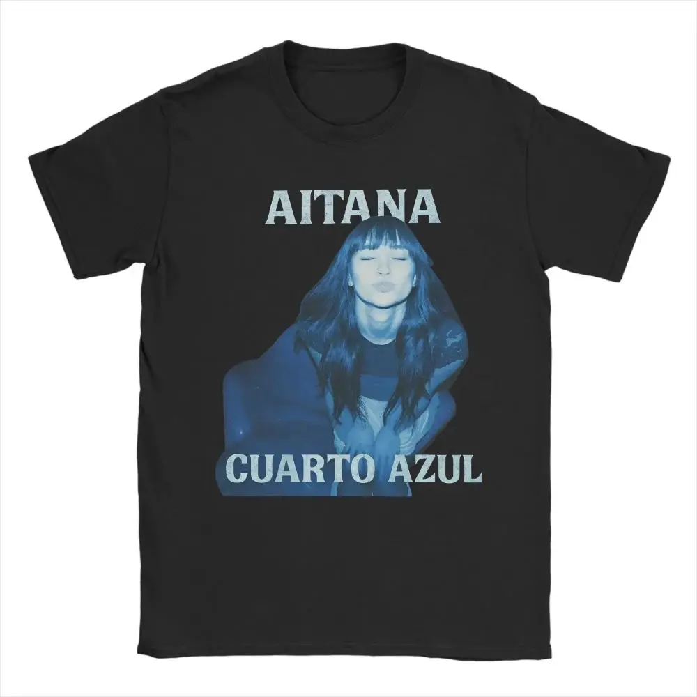 Harajuku Hip Pop Vintage Tops Aitana CUARTO AZUL Tour 2025 pantalón corto casual manga cuello redondo Camiseta estampada ropa de algodón Unisex