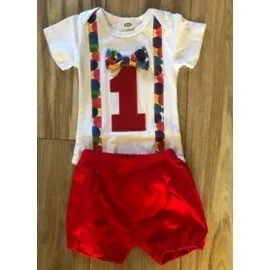 Baby Boy Clothes Set  Girl Outfit Cute Cake Smash  Summer Romper Suspender Shorts  1st Birthday Photo Shoot