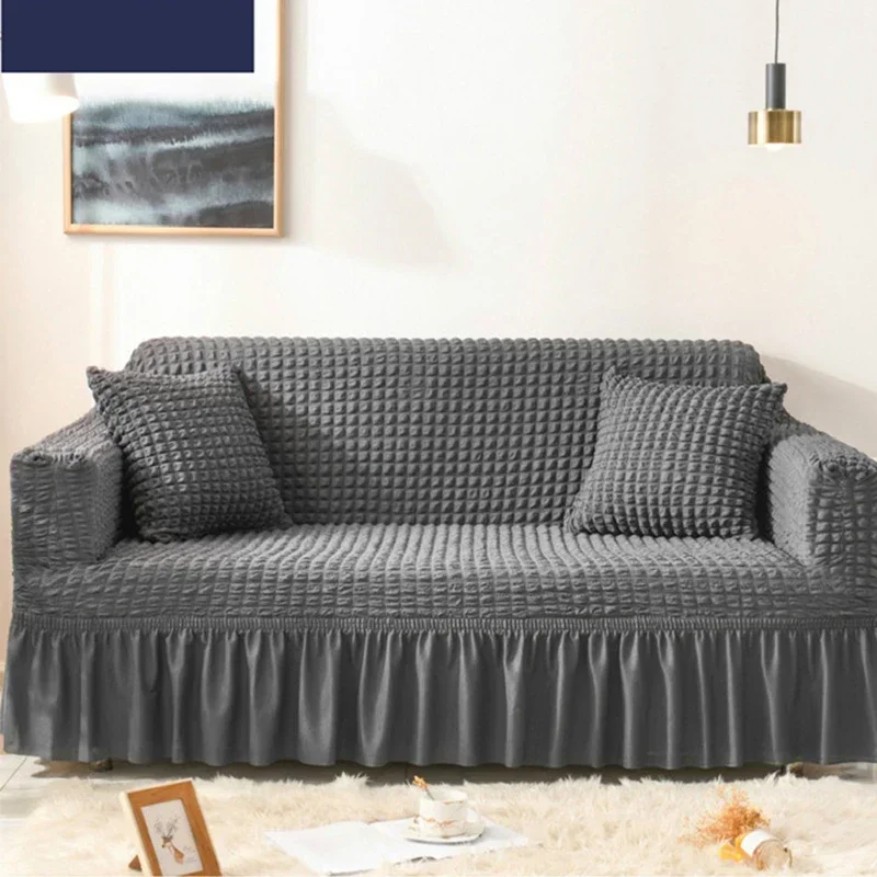 1/2/3/4 Seater Seersucker Sofa Slipcover High Stretch Couch Cover Thick Corner Sofa Protector Elastic Corner Couch Covers