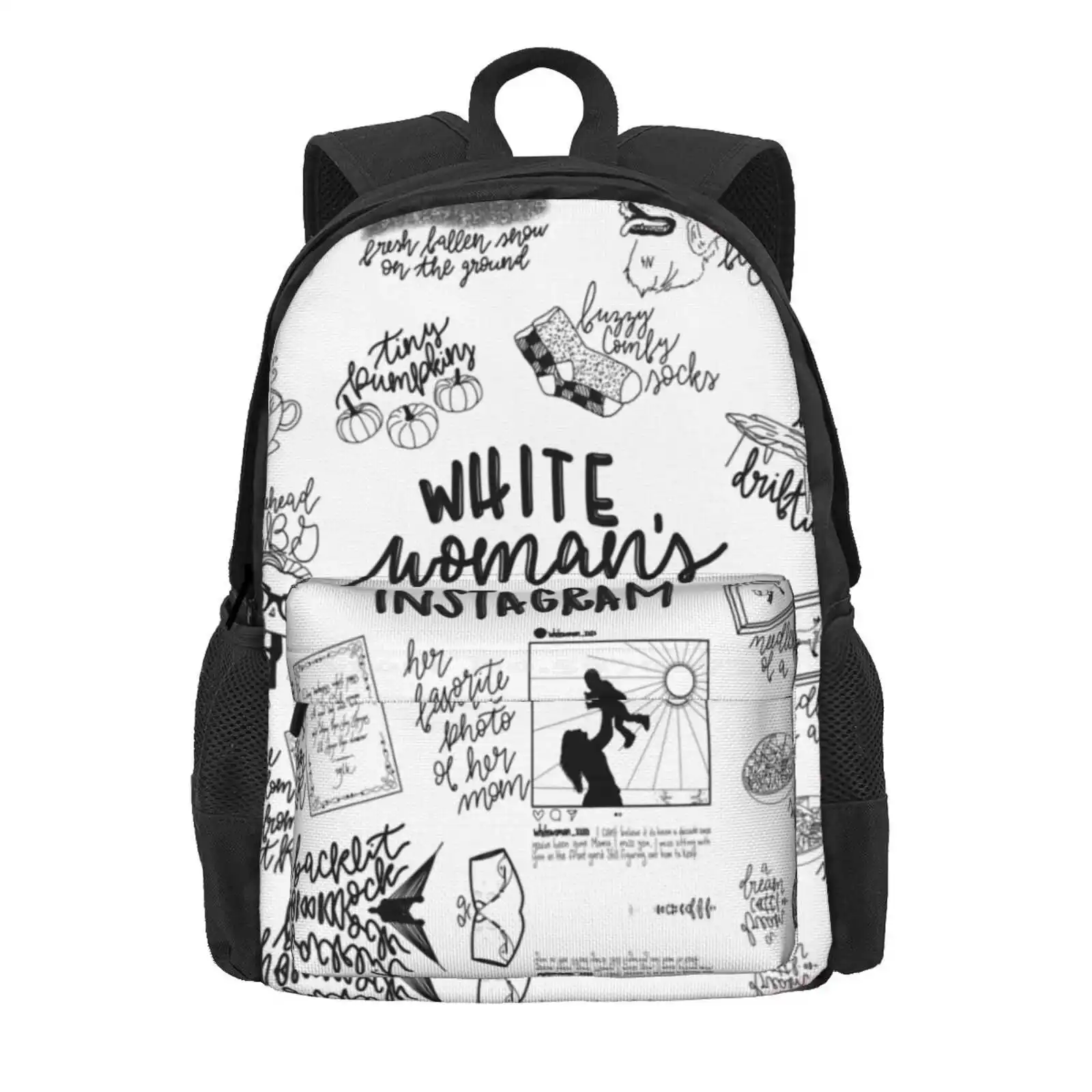 White Woman'S Instagram Hot Sale Schoolbag Backpack Fashion Bags Funny Bo Burnham Make Happy Bo Burnham What Bo Burnham Special