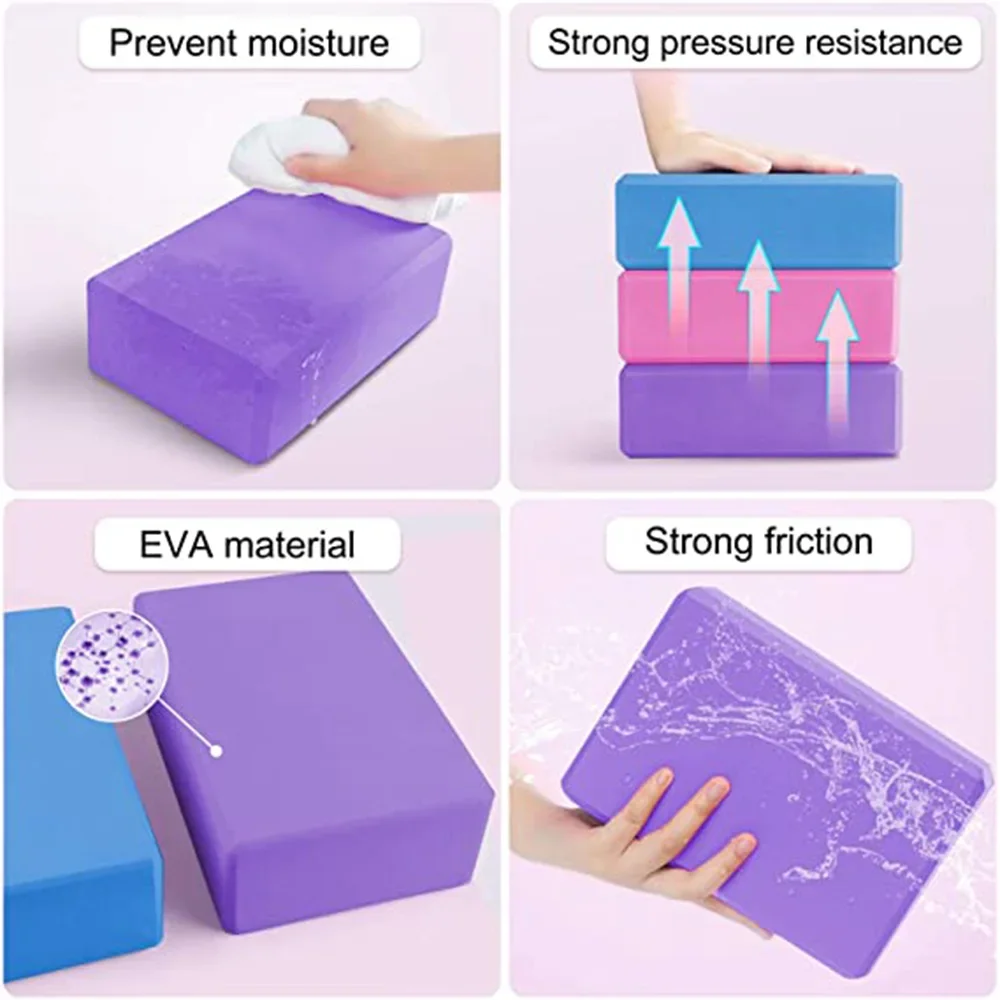 EVA Gym Yoga Blocks Foam Brick for Fitness Training Props Yoga Bolster Pillow Cushion Stretching Exercise BodyBuilding Equipment