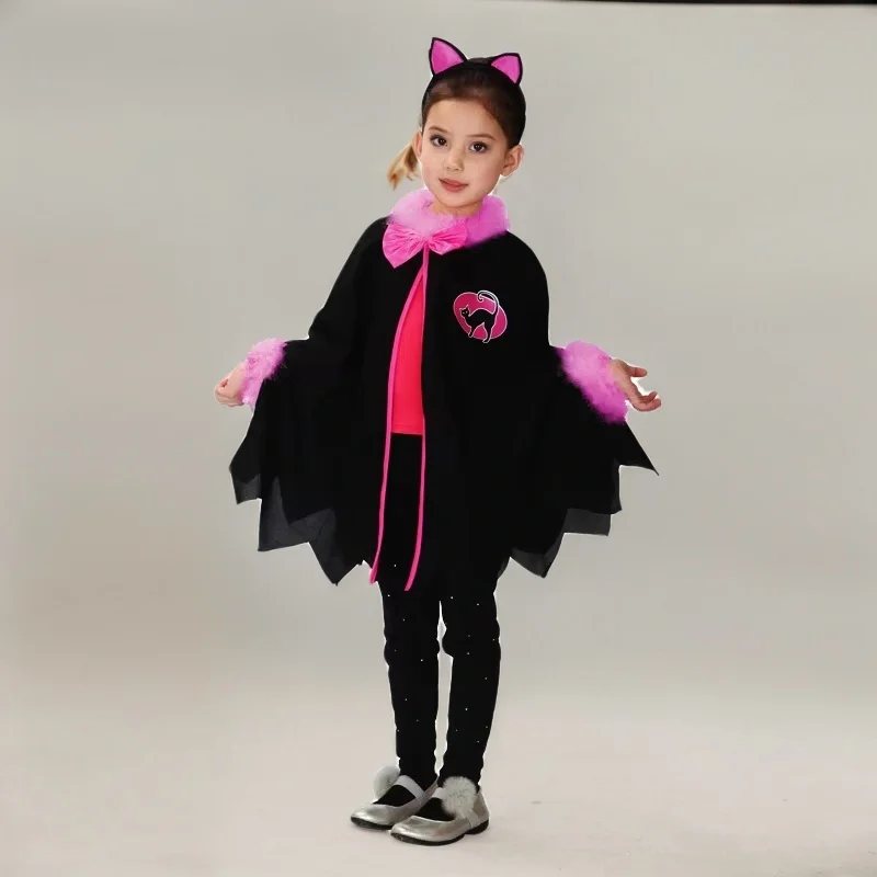 

Halloween Children Christmas Gift Stage Show Cat Cute Girls Black Kitten Costume Animal Role Playing Anime Masquerade Party Show