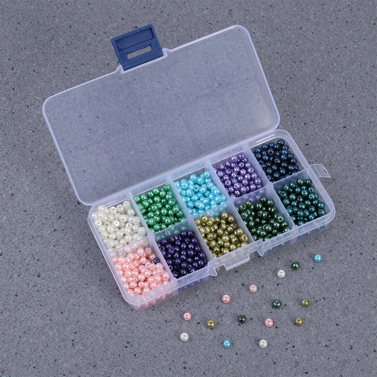 

1000pcs 10 Colors Imitation Pearl Beads Jewelry Making Diy Bracelet Necklace Crafts Kids 13X6X2.5Cm 5.1X2.4X1Inch Choking