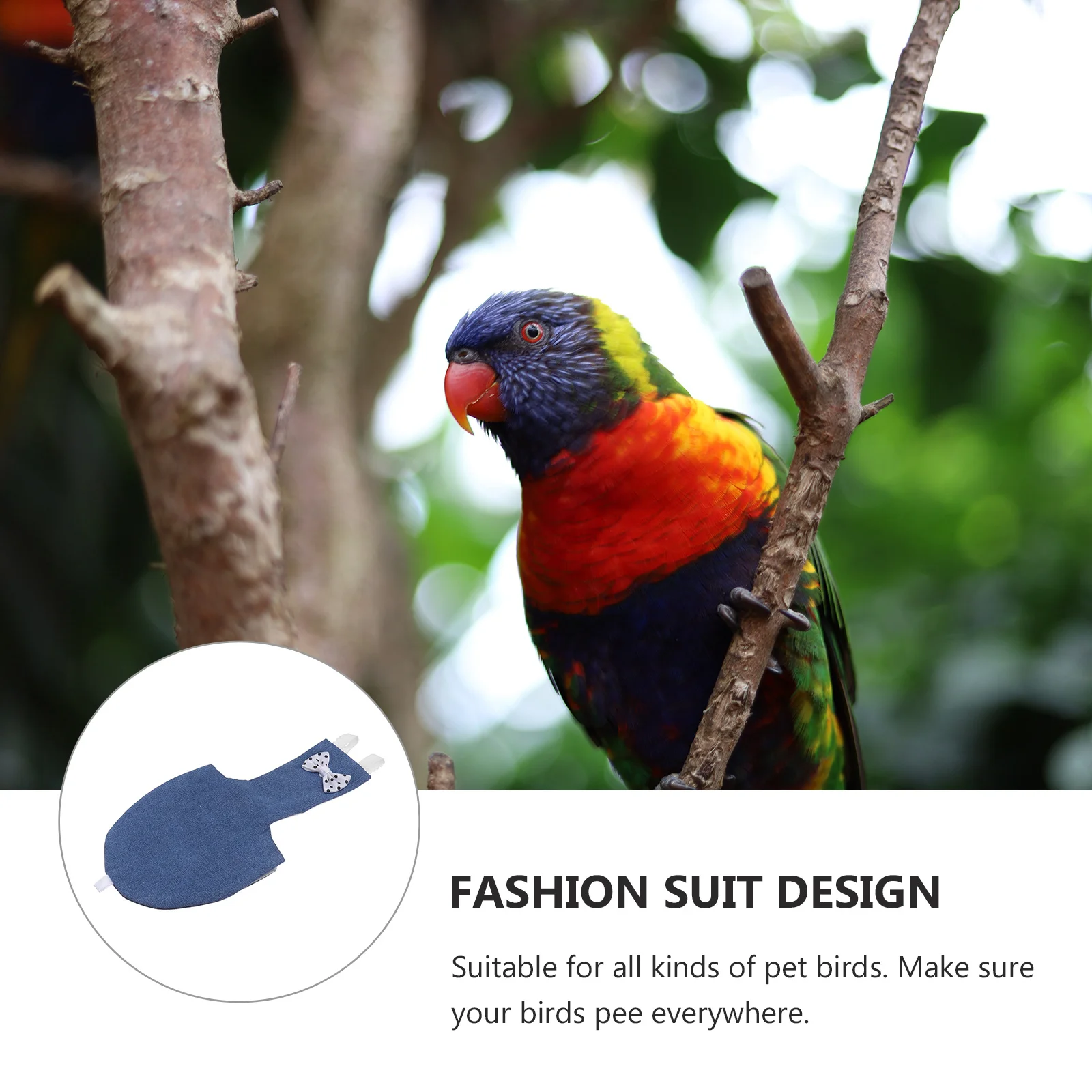 

1pc Parrot Diaper Reusable Washable Diaper For Pet Parrot Adjustable Leash Fashion Bird Suit Pet Bird Accessories
