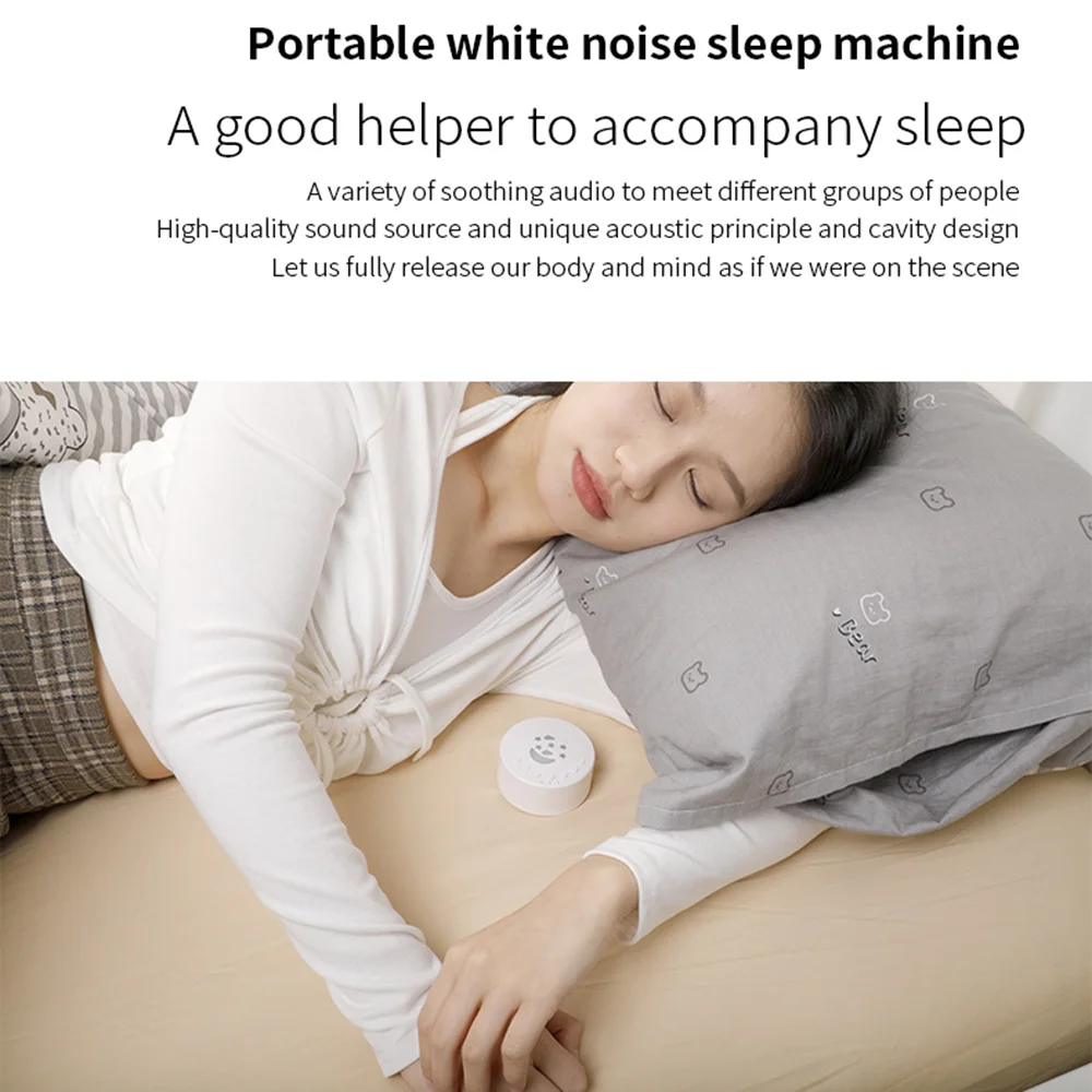 Baby Sleep Machine Desktop White Noise Sound Machine for Baby Sleeping 18 Soothing Sounds 15/30/60min Timer Colorful Night Light