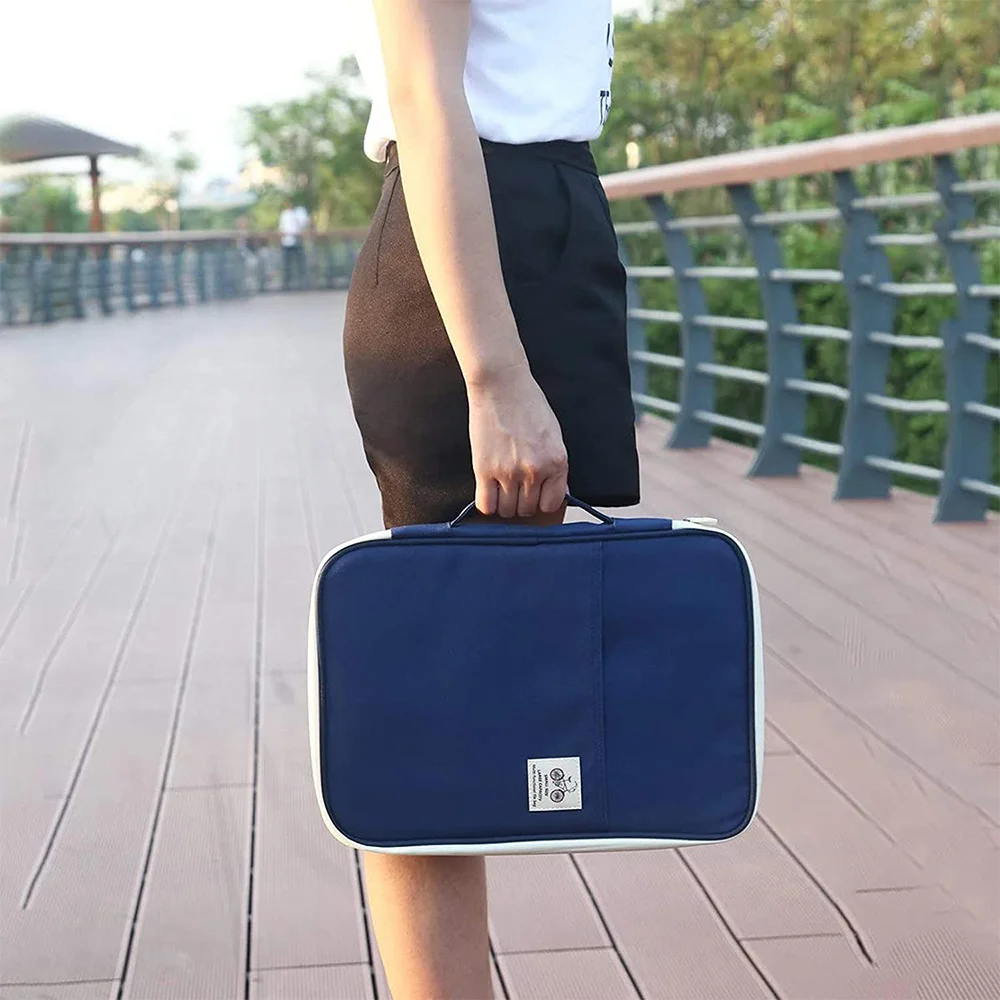 

XB-Multi-Functional Portfolio Travel File Organizer Waterproof A4 Document Bag Zippered Case Pouch For Ipad,Journals