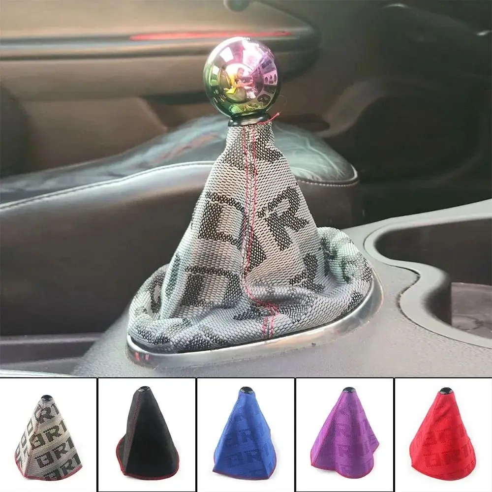 

Universal JDM Style Gear Shift Collars Hyper Fabric Shift Knob Boot Cover Shifter Lever Collars Auto Inter Accessories