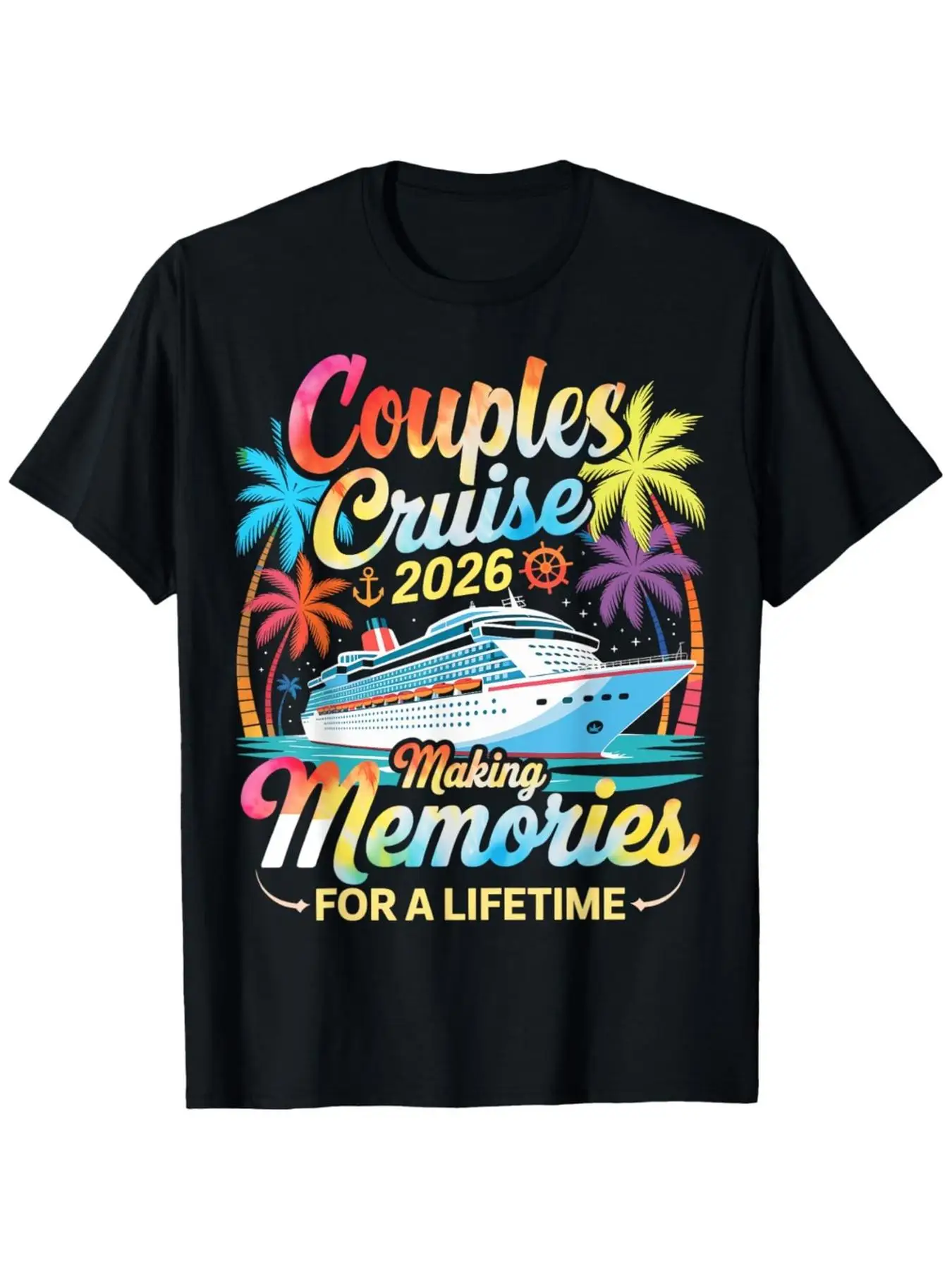 2026 Matching Vacation T-Shirt for Couples on a Cruise, Comfortable Men'S Crew Neck Tee, Ultra Soft And Breathable, Moisture-Wic