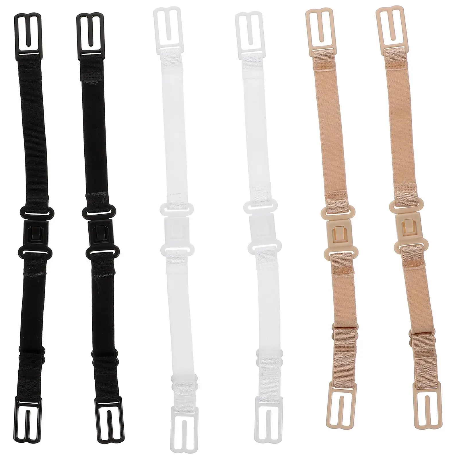 

6Pcs Adjustable Bra Buckle Straps Elastic Non Underwear Belt Reusable for Sports Running Climbing Exercise