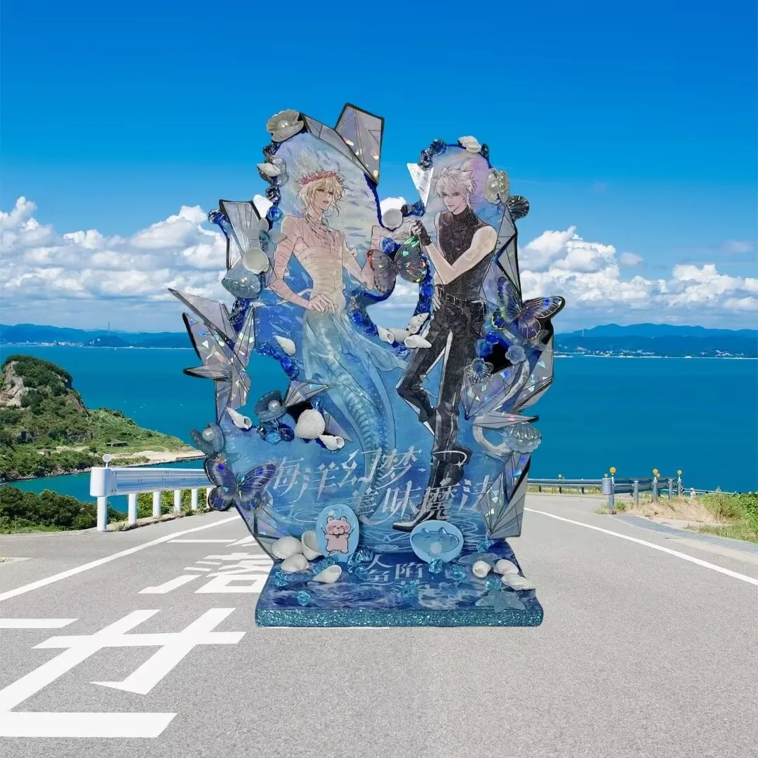 

«Белый Чнуан Ланбо» «Русалка Фолз» мечтательный акриловый настольный дисплей на тему океана, изысканный стоящий знак, украшение для студентов, подарок