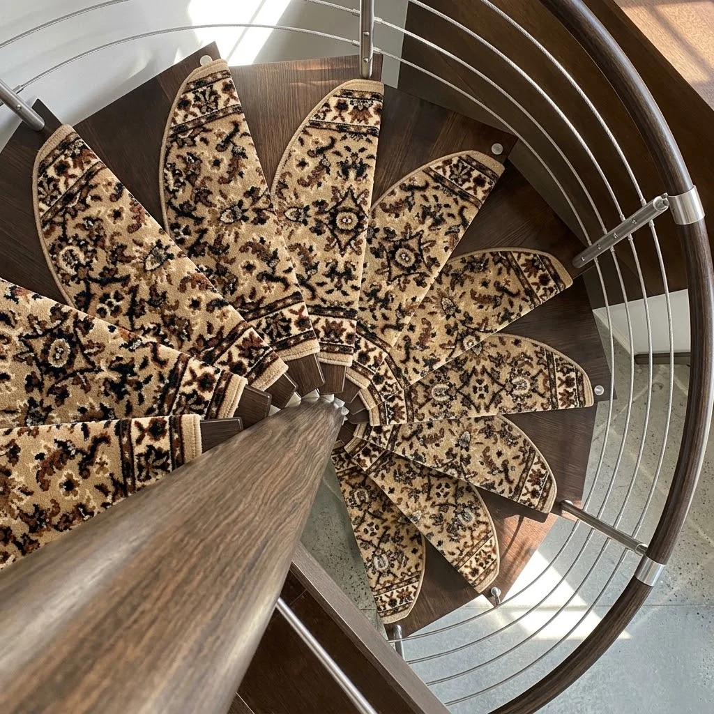 Factory Supplier Customized Safe Indoor Wood Step Iron Spiral Staircase Villas Apartment Durable Total Project Solutions