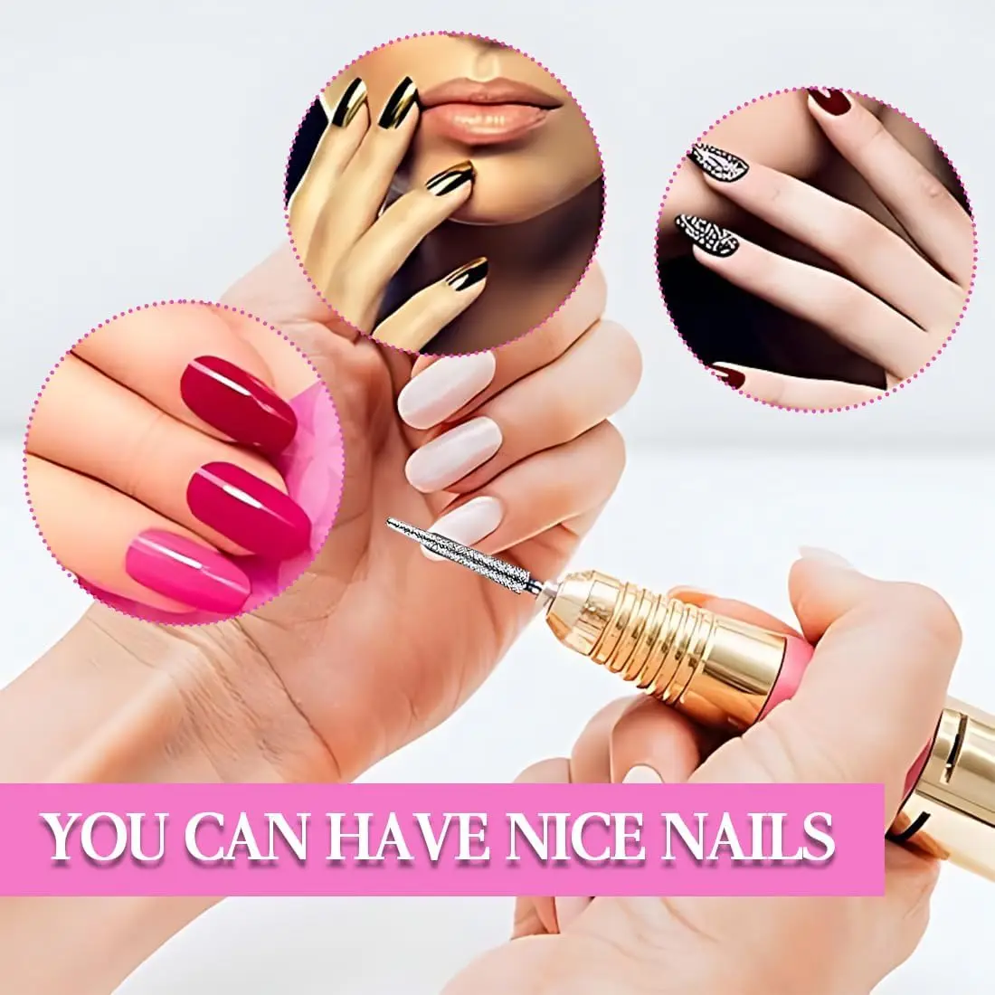 7 個のセラミックフライスカッターセットマニキュア用、組み合わせネイルドリルビットキット電気除去ジェル研磨ツール