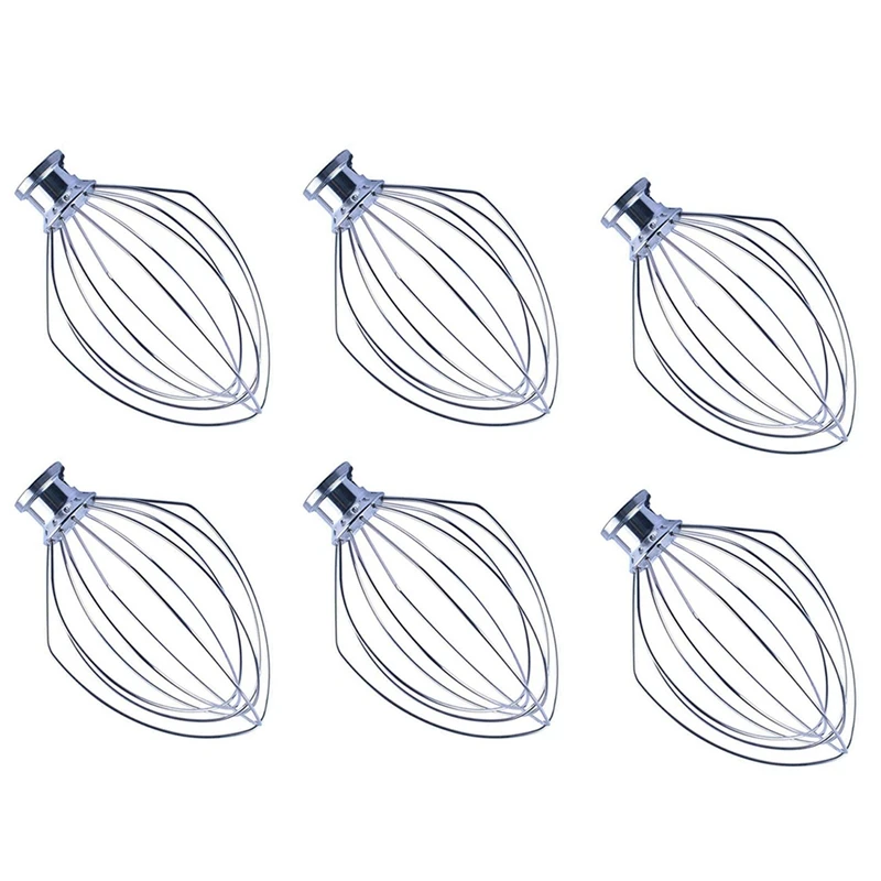 6X Wire Whip Attachment For Tilt-Head Stand Mixer For Kitchenaid K5AWW 5 Quart KSM50, KSM5 Egg Cream Stirrer Accessories