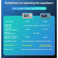 In stock SUNKKO D1524+ 15A High Current Lithium Battery Pack Equalizer and Analyzer Battery Voltage Equalizer for Electric Vehic