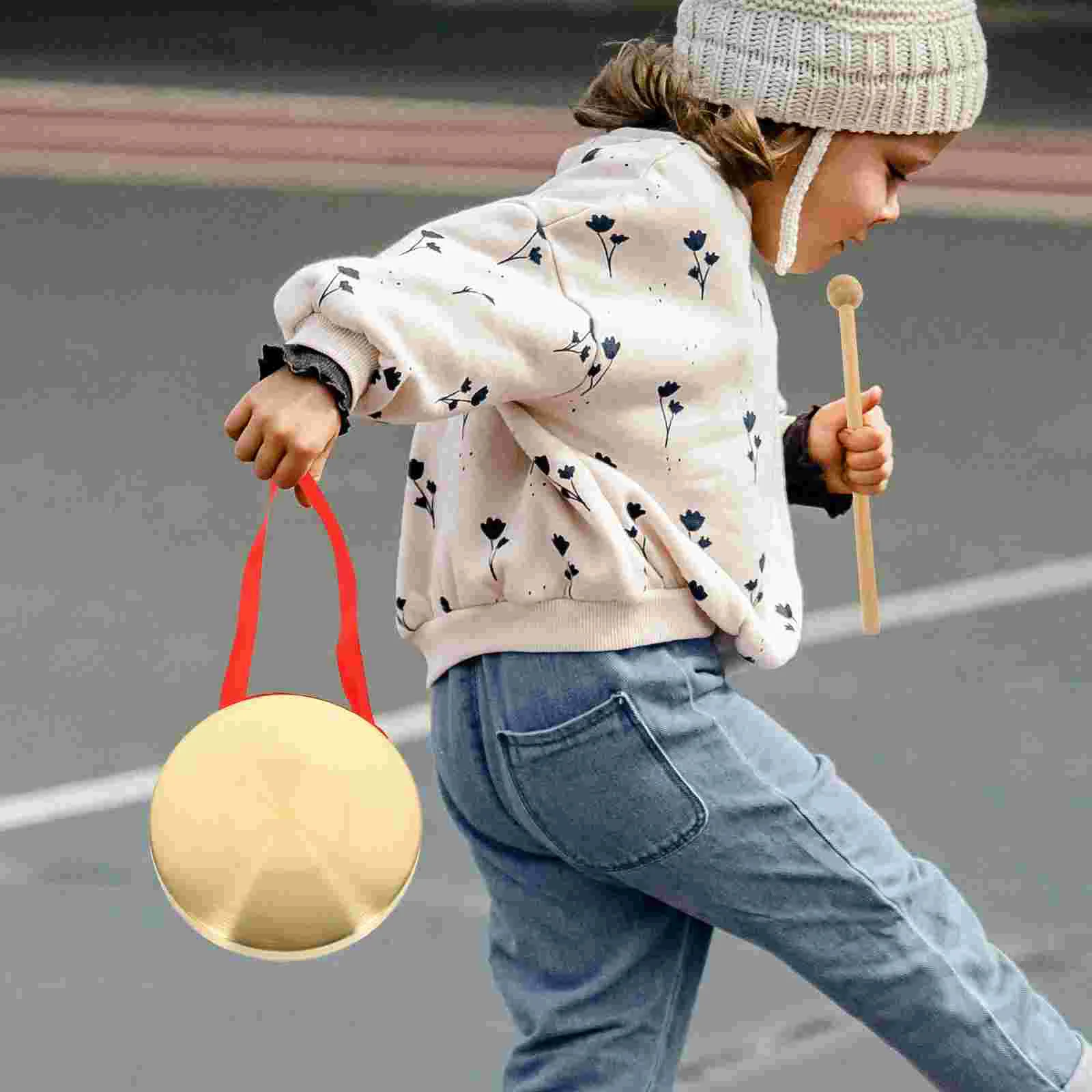 Chinese Hand Gong Chinese Gong with Mallet with Play Drumstick for Traditional Cymbals Opera Instrument