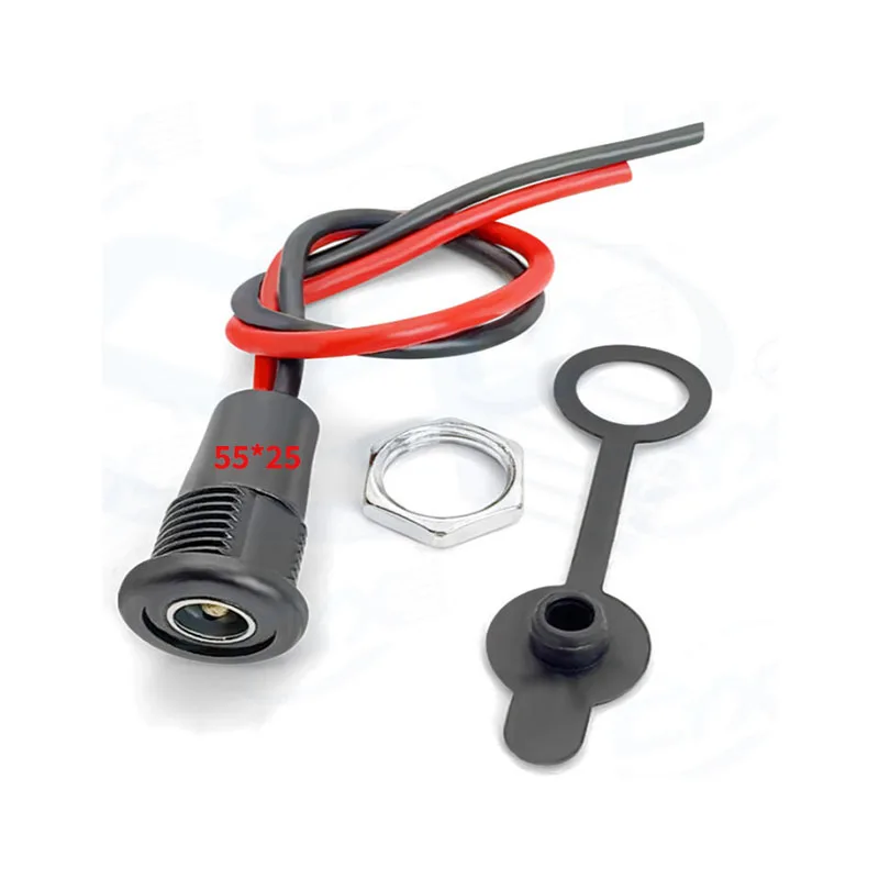 1-5 Waterproof DC5525 Power Sockets, DIY Audio Computer Installation 55 * 21 Charging Interface CCTV with Power Extension Cable