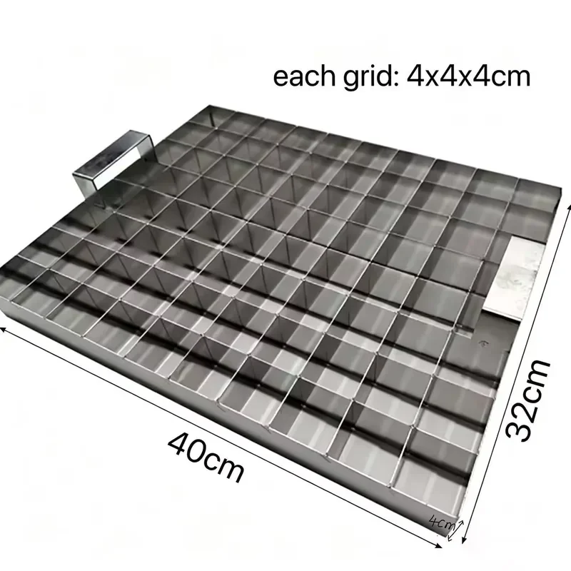 Custom food-grade 304 stainless steel cake cutter set with handle for cutting brownies, breads, and pastries