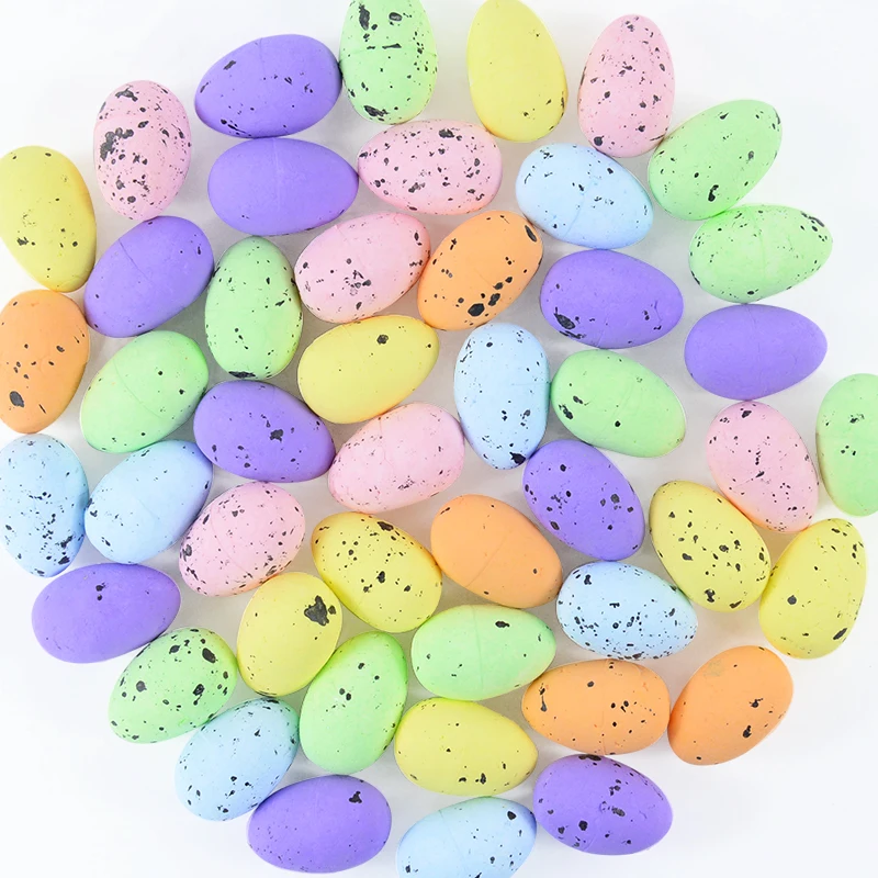 

20/50pcs 3x2cm Easter Eggs Colorful Pigeon Bird Foam Eggs Kids Gift Happy Easter Home Party Decoration DIY Craft Wreath Ornament