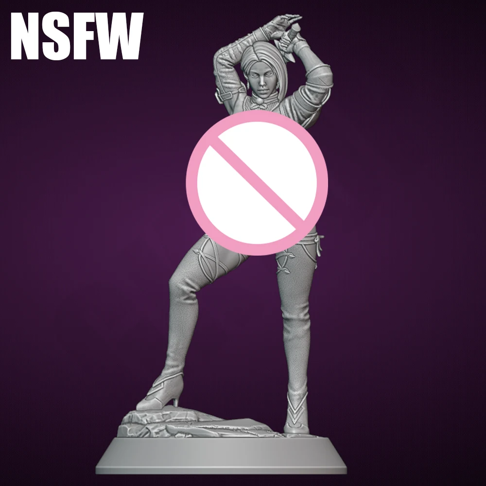 1/24 3D 프린팅 모델 키트 섹시 여성 전사 그레이 레진 조립 모델 키트 DIY 미니어처 감소 스태츄 미완성 키트 장난감
