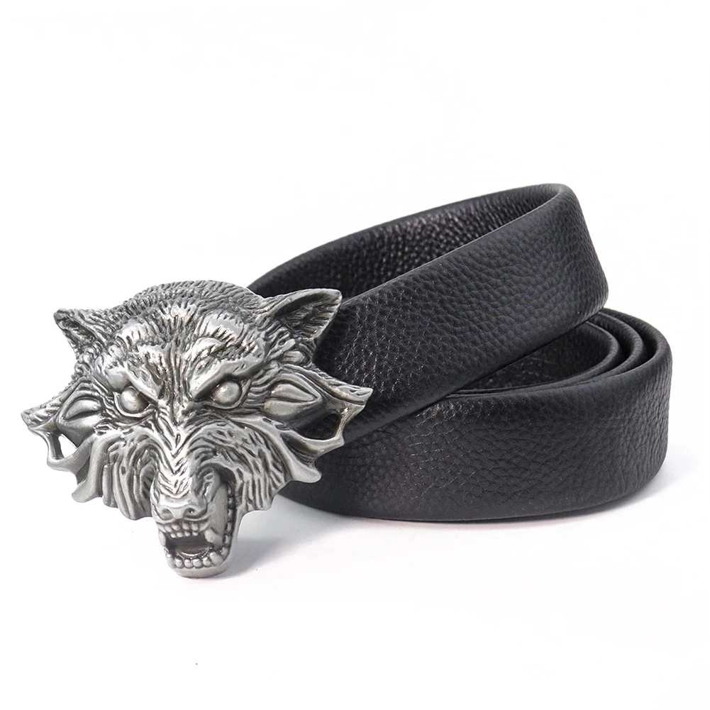 Schwere 3d Punk Wolf Gürtels chnalle Vintage Wildtier Leder Handwerk Zinn Riemen Cowboy großer Mann Jeans Aussage männliches Zubehör