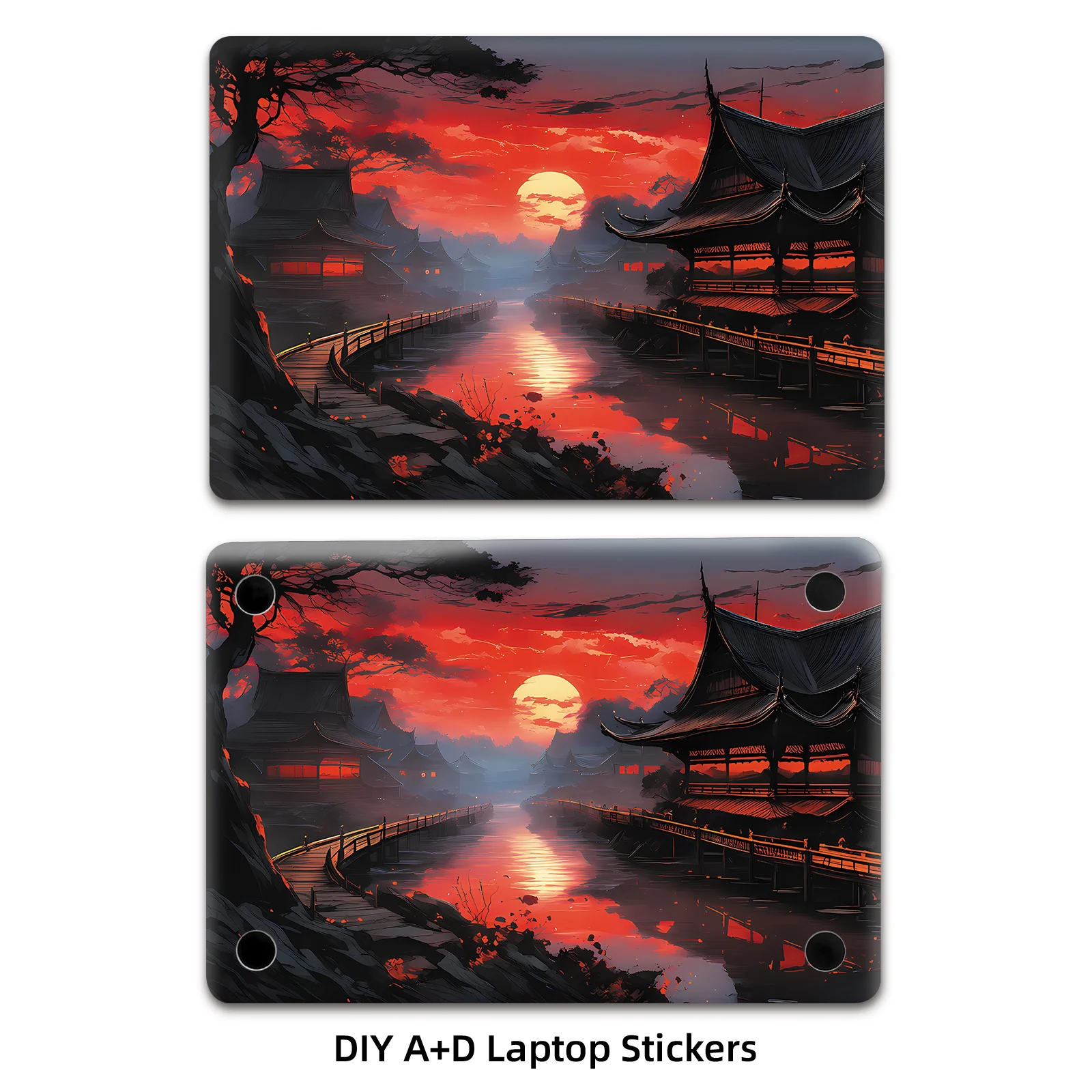 

Набор «сделай сам» с 2-мя защитными пленками для рендеринга по поверхности А + D, в комплекте с наклейкой для ноутбука в стиле свечения заката