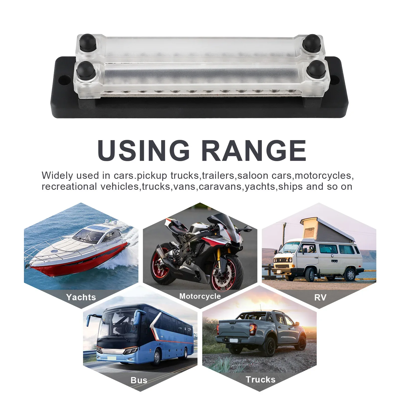 24 محطات حافلة بار توزيع الطاقة كتلة صف مزدوج 150A 48 فولت تيار مستمر مع غطاء M4 M6 محطة ترصيع لسيارة قارب شاحنة RV تخييم #3