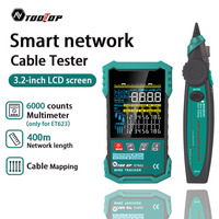 TOOLTOP 3.2-Inch Multifunctional 400M Network Cable Tester POE Test LAN Cable Mapping Multimeter NCV Telephone Line Tracker Tool