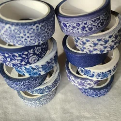 Blue & White Washi Tape Set; Pretty Chinoiserie Designs; 12 Rolls! Decorative Tape; Journaling, Scrapbooking