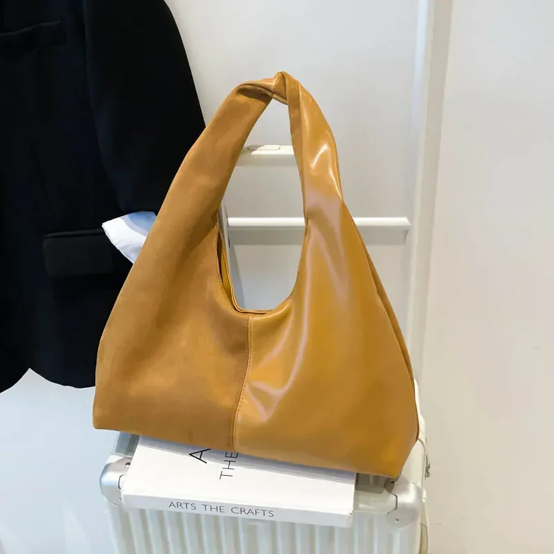 2025 Autumn & Winter New PU & Faux Suede Shoulder Bags Stylish Design Creative Splicing Super Cool Popularity Handbags For Women