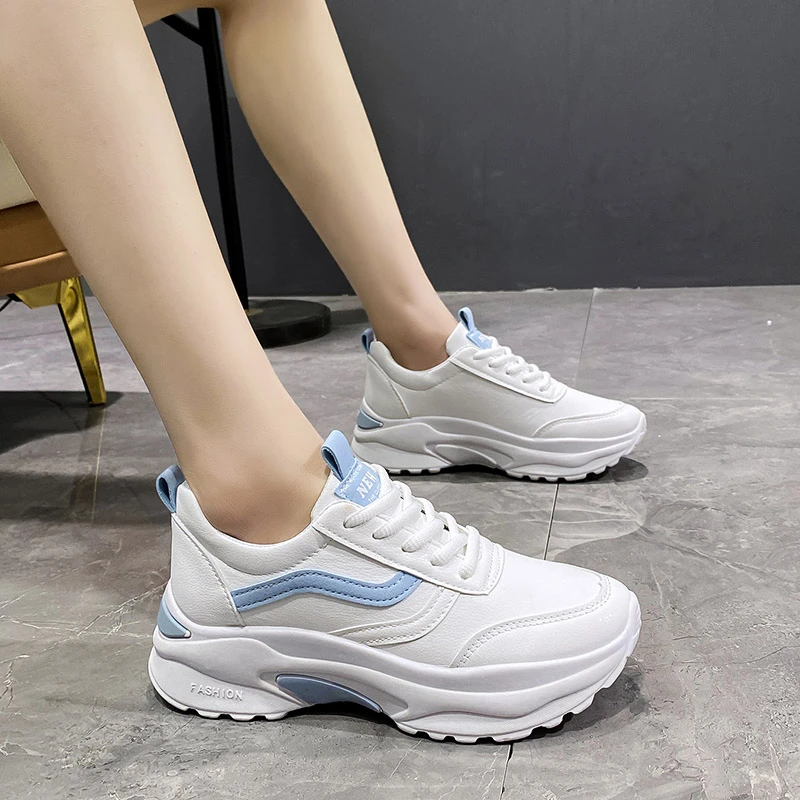 New Fashion Sneakers Women Simple Breathable Walking Mesh Flat Shoes Sneakers Women Gym Vulcanized Shoes White Female Footwear