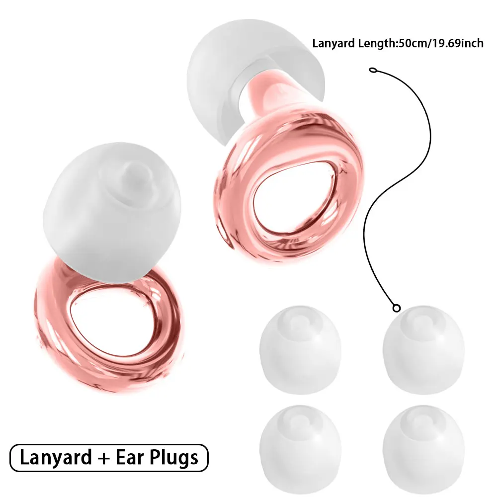 For Pool Water Sports Double-layer silicone earplugs Silicone Lanyard for Earplugs High Fidelity Sound Filter for Concert DJ Par