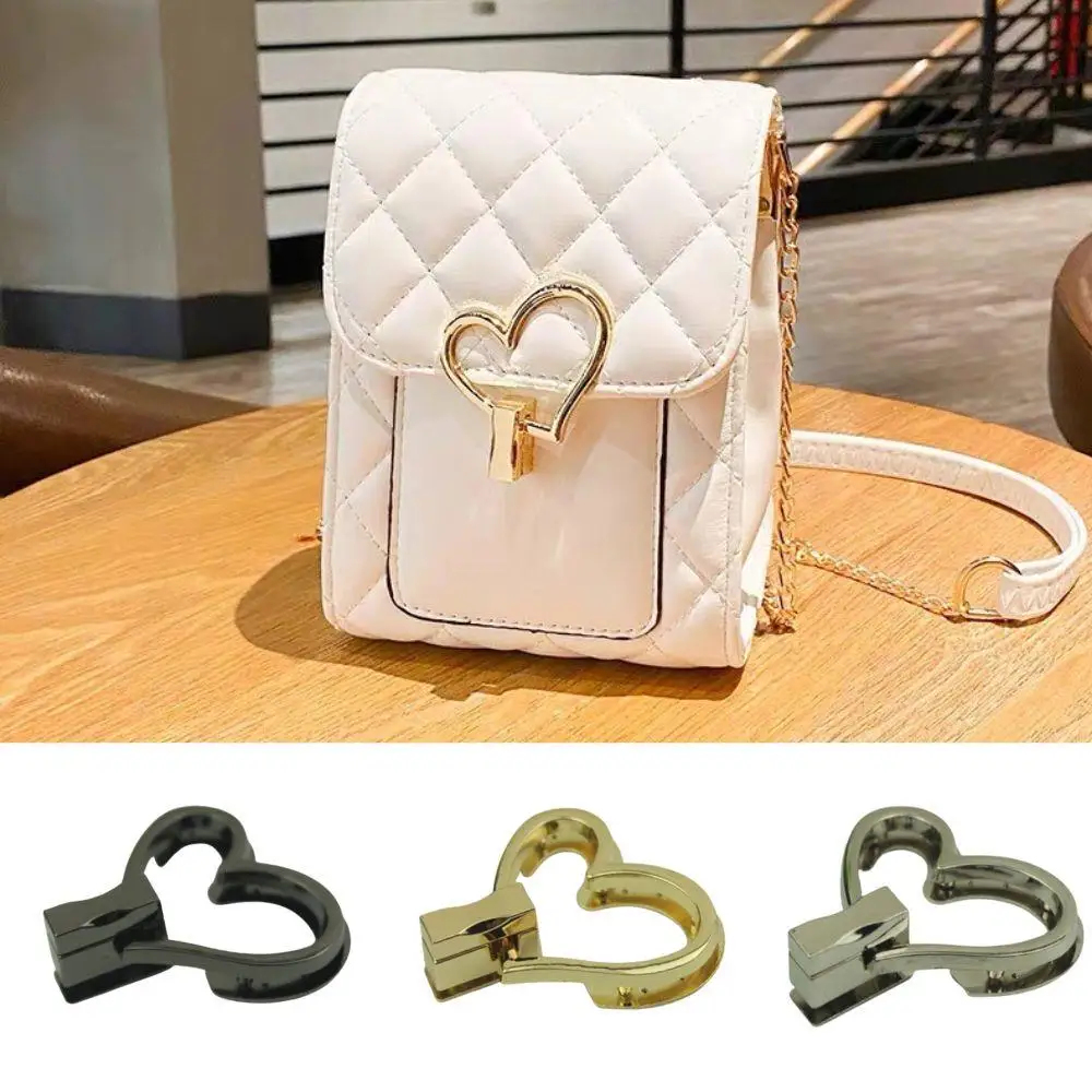 

Handbag Purse Closure Toggle Latch Buckles DIY Bag Hardware Bag Accessories Double Heart Clasp Buckles Twist Locks For Handbag