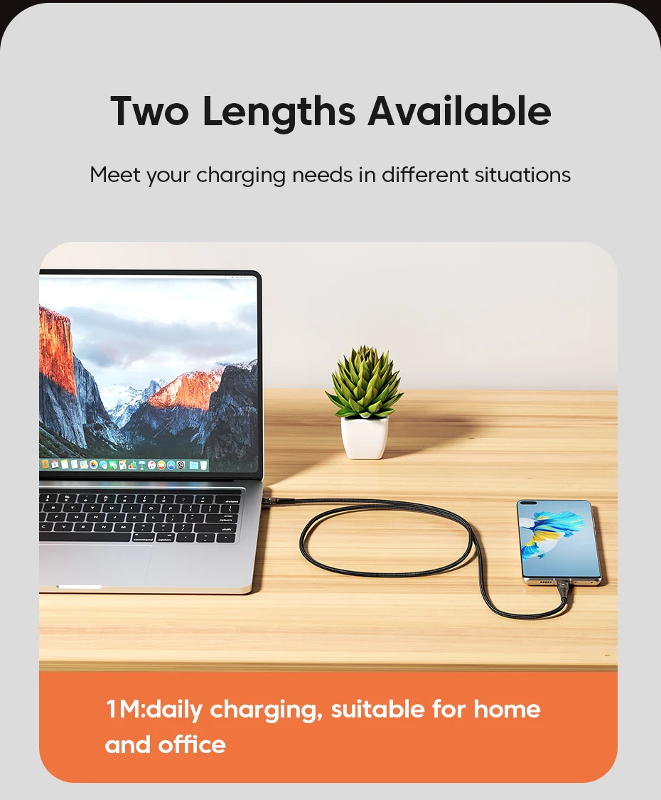 Toocki PD100W/60W Schnellladekabel USB-C zu USB-C für MacBook Air MateBook Samsung 5A Quick Charge Typ-C zu Typ-C Datenkabel – Detail 12