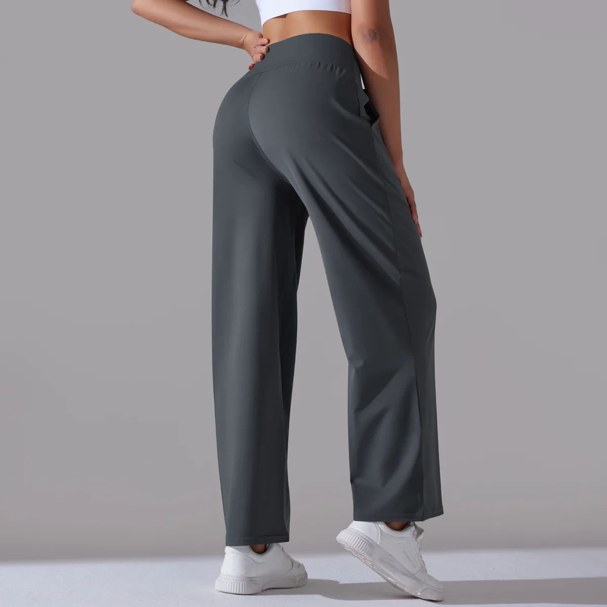 High Waist Women's Pants Ice Silk Woman Clothing Thin Youthful Woman Clothes Casual Clothes Slim Loose Pants