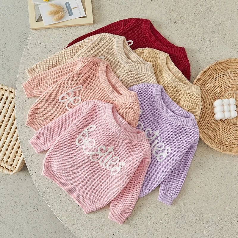 

Suefunskry Infant Baby Autumn Winter Sweater, Letter Pattern Jacquard Long Sleeve Round Neck Knitwear Pullover Casual Tops